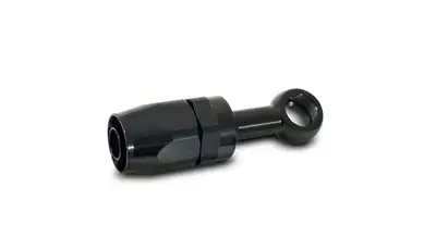 Vibrant Performance Banjo Hose End Fitting Assembly; -4AN Hose Size; M12 Or 7/16 in. Banjo Bolt Size; 6061 Aluminum; Black Anodized;