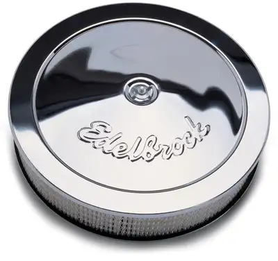 Edelbrock Edelbrock 1207 Pro-Flo Chrome 14 Round Air Cleaner with 3 Paper Element