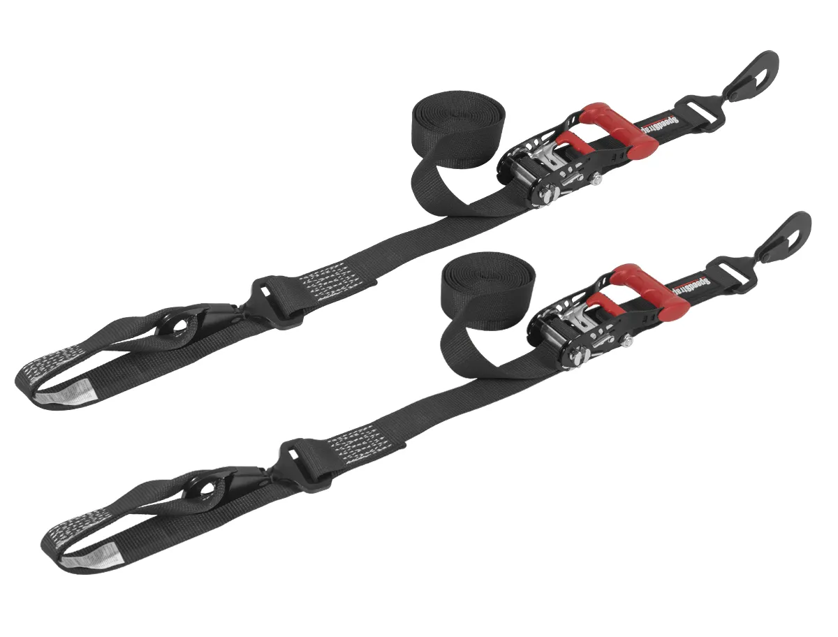 1.5 Inch x 10' Ratchet Tie-Down w/ Soft-Tie 2 Pack Black SpeedStrap product image