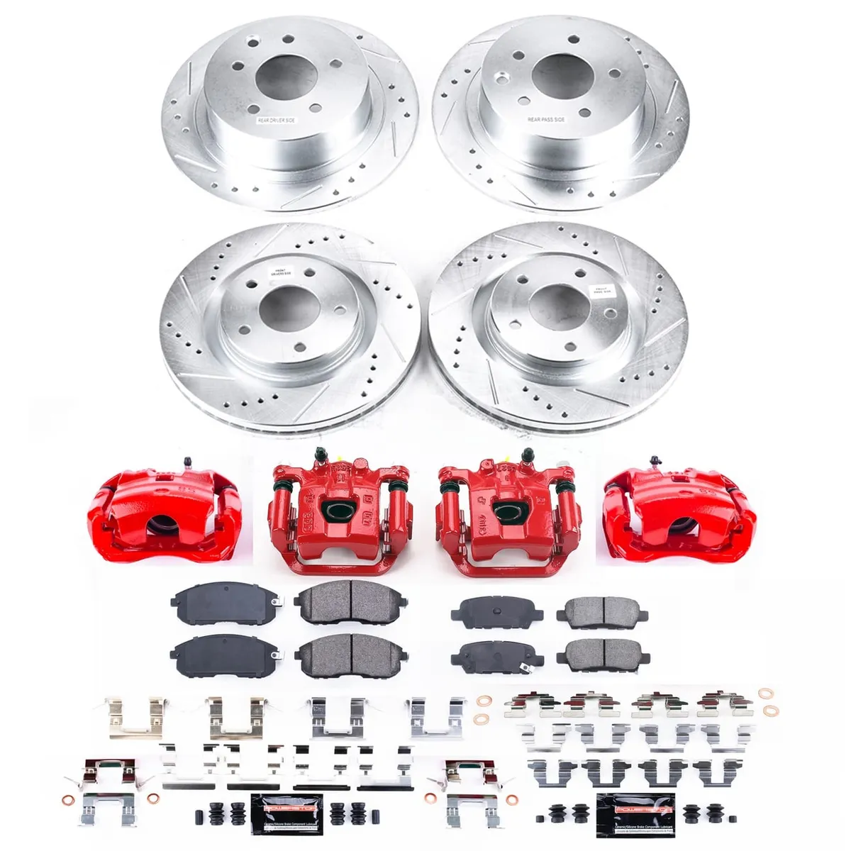 Z23 Evolution Sport Upgrade Kit: Drilled/Slotted Rotors; Carbon-Fiber Ceramic Pads; Powder Coated Calipers product image