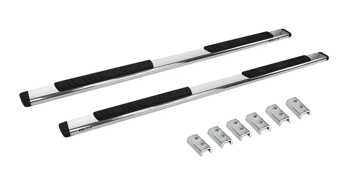 Go Rhino Go Rhino 685409987PS - 5 OE Xtreme Low Profile SideSteps With Mounting Bracket Kit - Polished Stainless Steel
