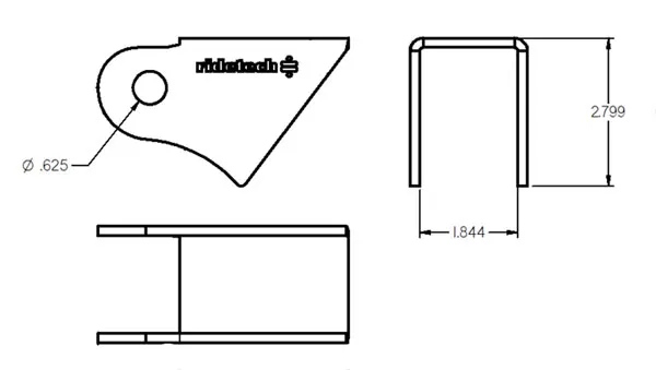 Ridetech 90000161 Tri link frame rod end bracket, uncoated. product image