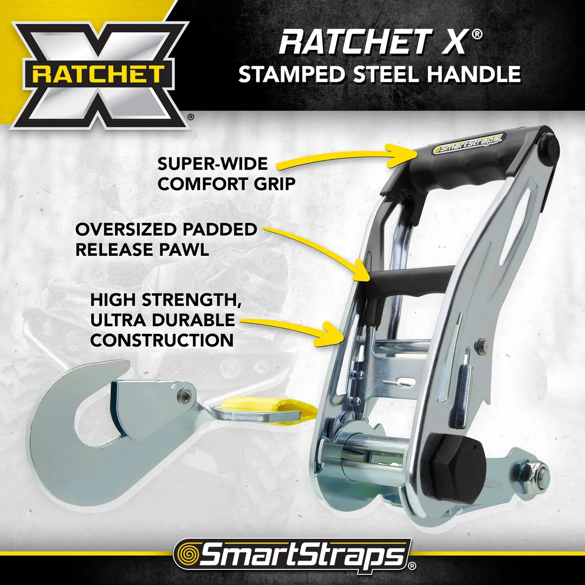 14ft 5000lb Ratchetx Ratchet Tie Down 2 pk Yellow product image