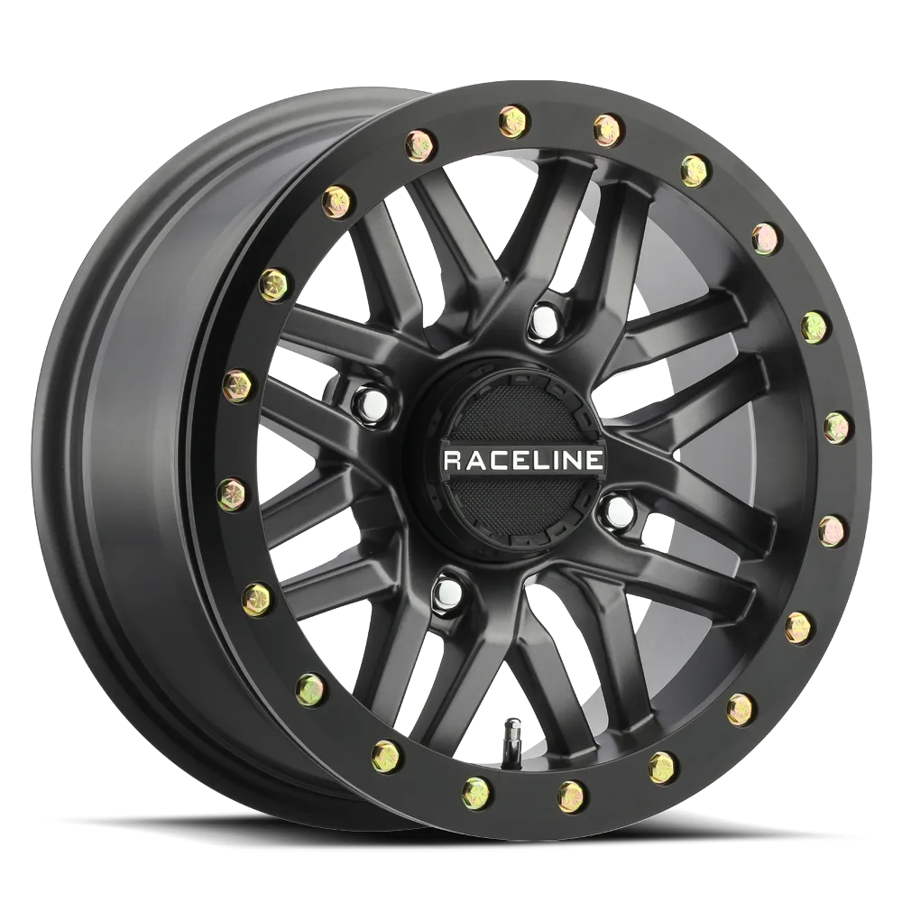 Raceline Wheels Aluminum Wheels 15x7 Ryno Beadlock UTV A91G Matte Dark Gunmetal Grey 10 Offset 4 on 137 Bolt Pattern 113.9 Bore Raceline