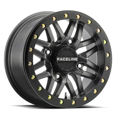Raceline Wheels Aluminum Wheels 15x7 Ryno Beadlock UTV A91G Matte Dark Gunmetal Grey 10 Offset 4 on 137 Bolt Pattern 113.9 Bore Raceline