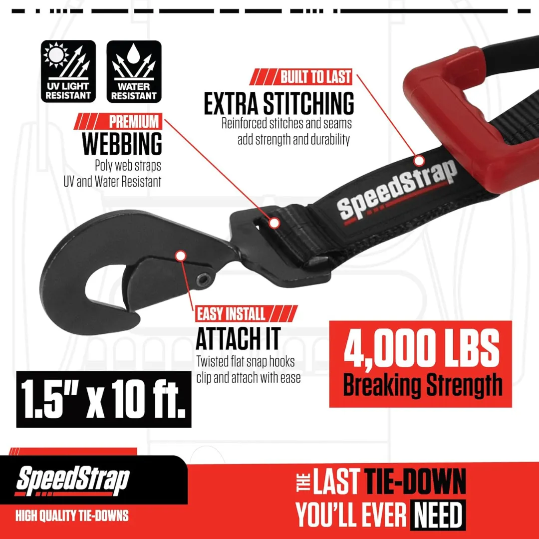 Speedstrap 1.5 UTV Wheel Lasso Tie-Down (2 Pack) - Black 15240-2 product image