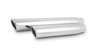 Vibrant Performance Exhaust Tip; Round Rolled; 3.5 in. Outlet O.D.; 3 in. Inlet ID; 11 in. L; 304 Stainless Steel; Single Wall Angle Cut;