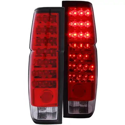ANZO USA Nissan Hardbody 86-97 LED Tail Lights Chrome Red/Clear Lens