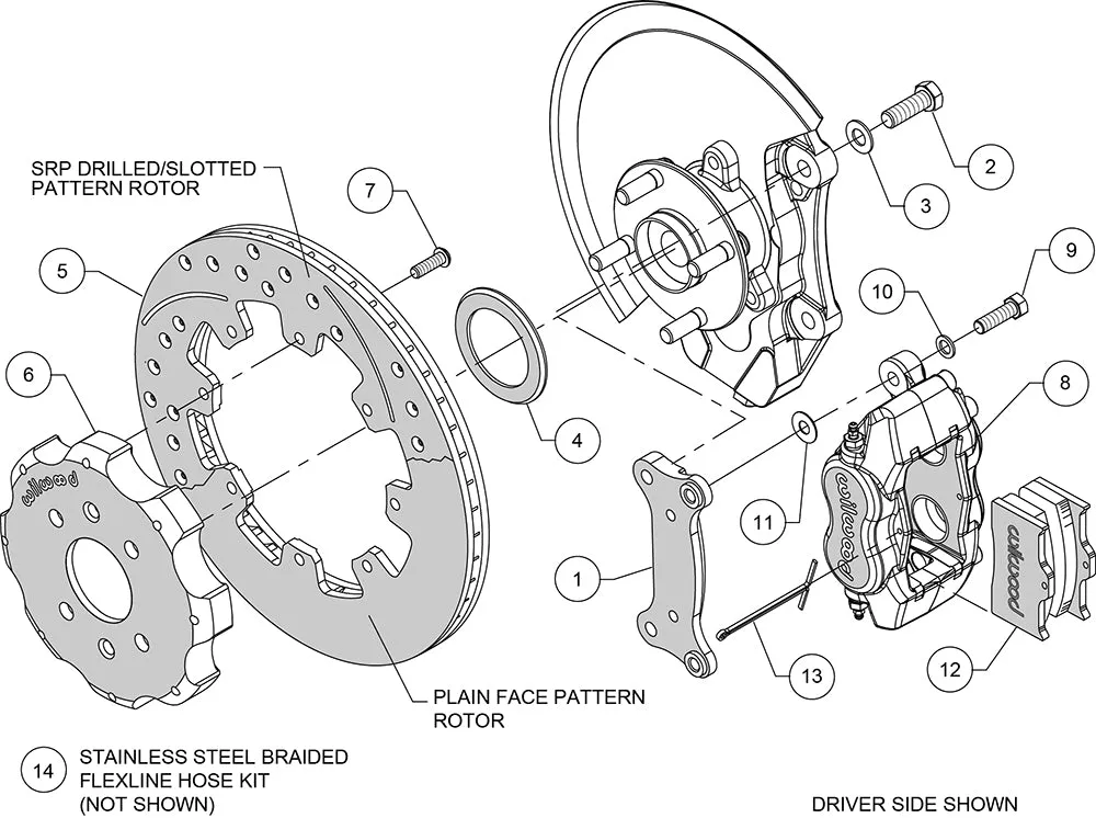 2016 - 2023 Fiat, Mazda Forged Dynalite Big Brake Front Brake Kit (Hat) - 140-14233 product image