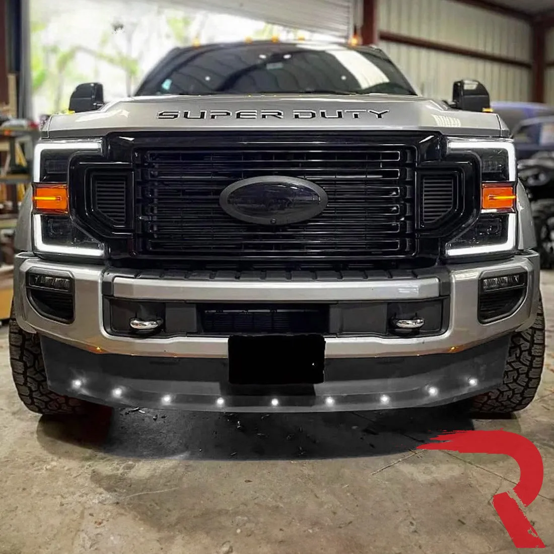 Universal Amber LED Front Lower Air Dam Light Kit with Smoked Lens and Black Bezel - 9pc Sequentially Connected LED Ligh product image