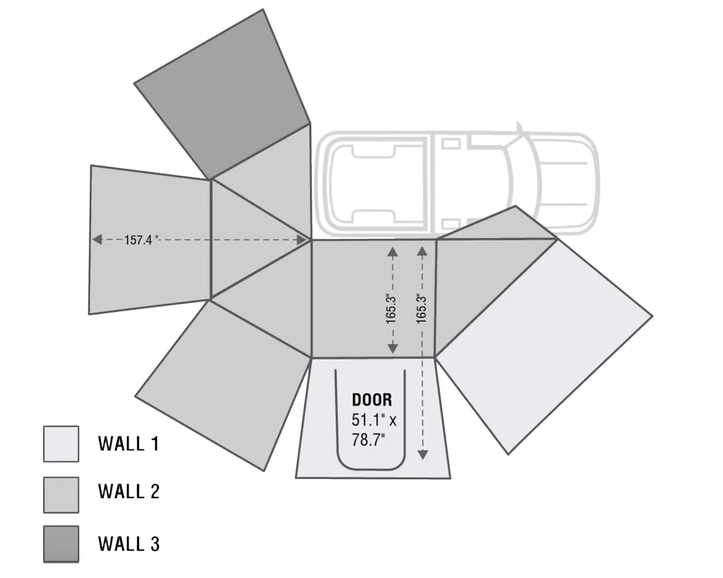 Nomadic 270 Awning Wall Kit Enhance Your Outdoor Experience Overland Vehicle Systems product image