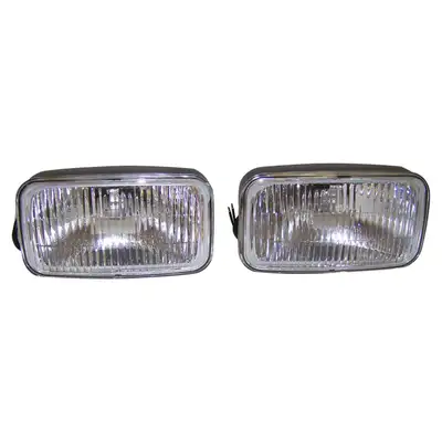 Crown Automotive Jeep Replacement Fog Lamp Kit; Incl. 2 Lamps; Less Covers; Clear Lens;