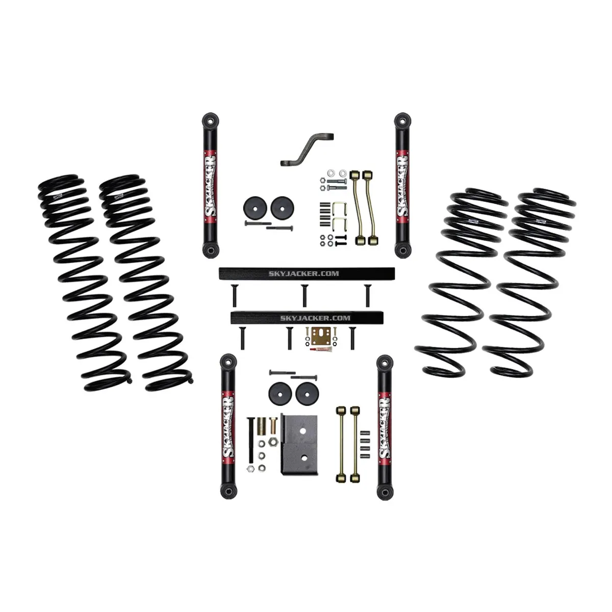 Skyjacker 4 Inch Component Box With Dual Rate Long Travel Coil Springs with Lower Links 97-02 Jeep Wrangler TJ Skyjacker