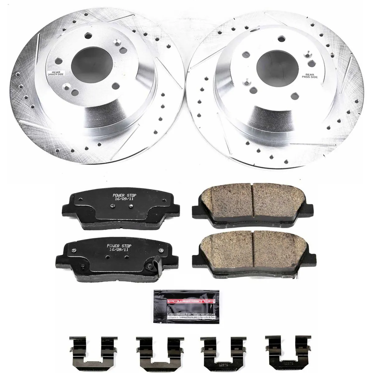 Z23 Evolution Sport Upgrade Kit: Drilled/Slotted Rotors; Carbon-Fiber Ceramic Pads W/Hardware product image