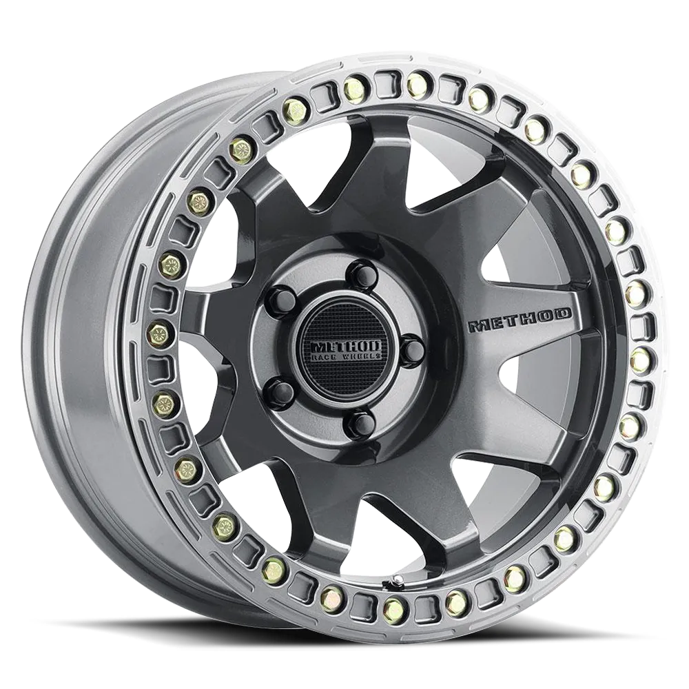 Aluminum Wheels 17x9 MR108 Bolt Pattern 5 On 127 Offset -44 Lip Size 0.63 Gloss Titanium GY Method product image