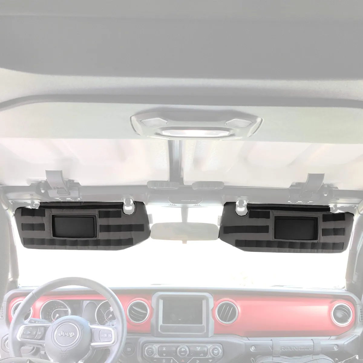 Jeep Sun Visor Cover w/PALS Webbing for Molle Attachments for Visors With Mirrors For 19- Up Jeep Gladiator Black Bartact product image