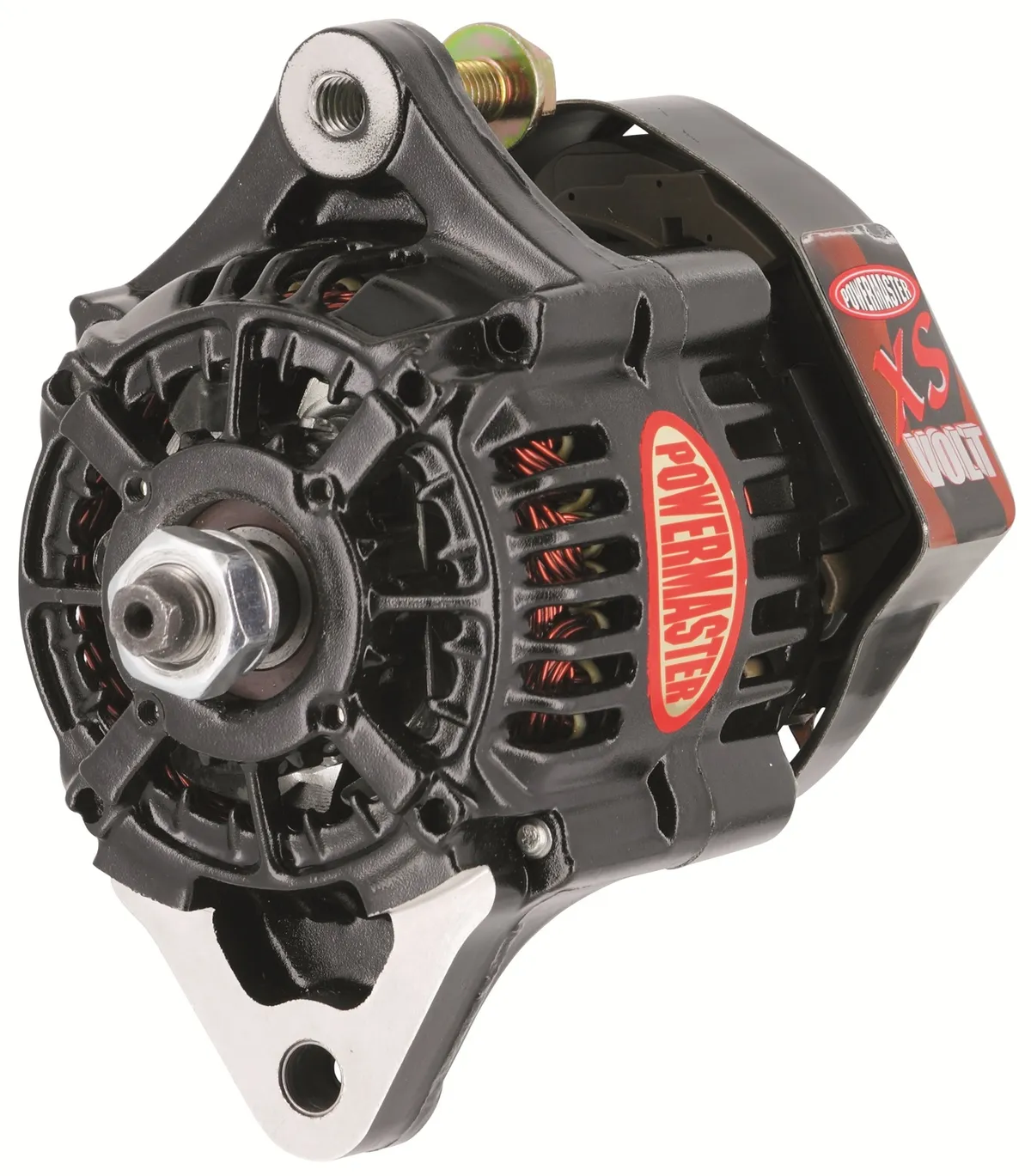 XS Volt™ Racing Alternator; 93mm; Denso Style; Circle Track; 75 Amp; 7 Idle; w/o Pulley; Black; product image