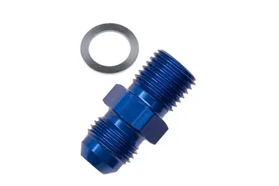 Redhorse Performance 08 Male An/Jic Flare to M18x1.5 Inverted Adapter Blue