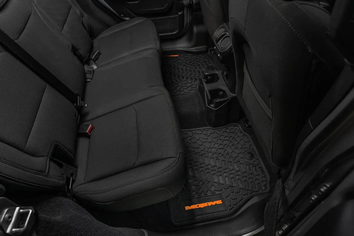 18-24 Jeep JLU 4 Dr Front and Rear -Tire Tread/Scorched Earth Scene w/ Mojave Insert - Black w/ Orange Insert product image