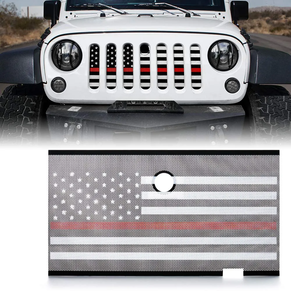 Xprite Jeep Grille Insert with American Flag For 2007-2018 Jeep Wrangler JK