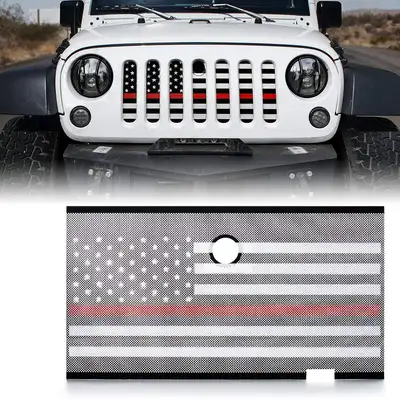 Xprite Jeep Grille Insert with American Flag For 2007-2018 Jeep Wrangler JK