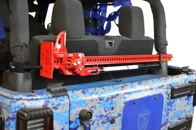 Steinjager Recovery and Towing 2007-2018 High Lift Jack Mount Roll Bar Mount, 2 Door Black