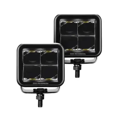 Go Rhino go Rhino 750200321scs Blackout Series - Cubeit 2x2 LED Cube Spot Lights, Pair