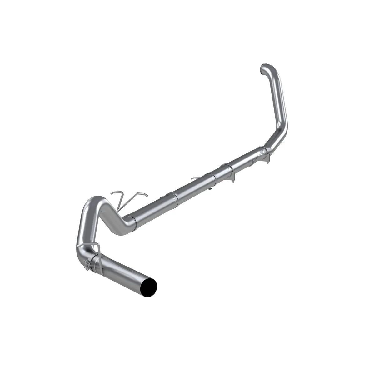 Armor Plus Turbo Back Exhaust System; 4 in.; Incl. 4 in. Turbo Down Pipe/Mid Pipe/Ext. Pipes/Muffler Delete Pipe/Over Axle Pipe/Hardware; No Tip Incl.; T409 Stainless Steel; product image