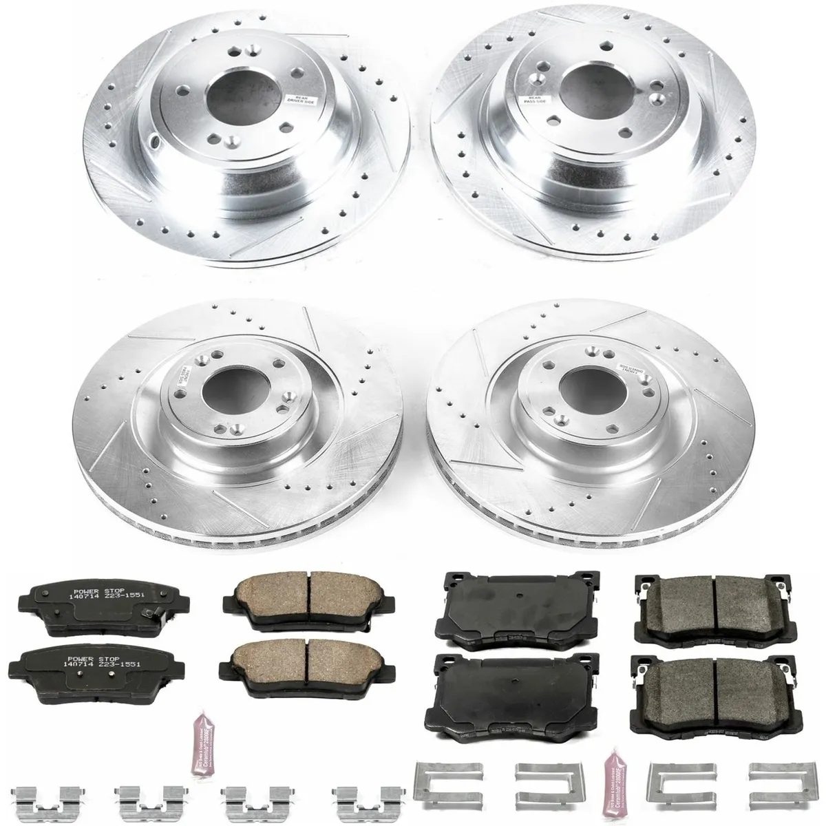 Z23 Evolution Sport Upgrade Kit: Drilled/Slotted Rotors; Carbon-Fiber Ceramic Pads W/Hardware product image
