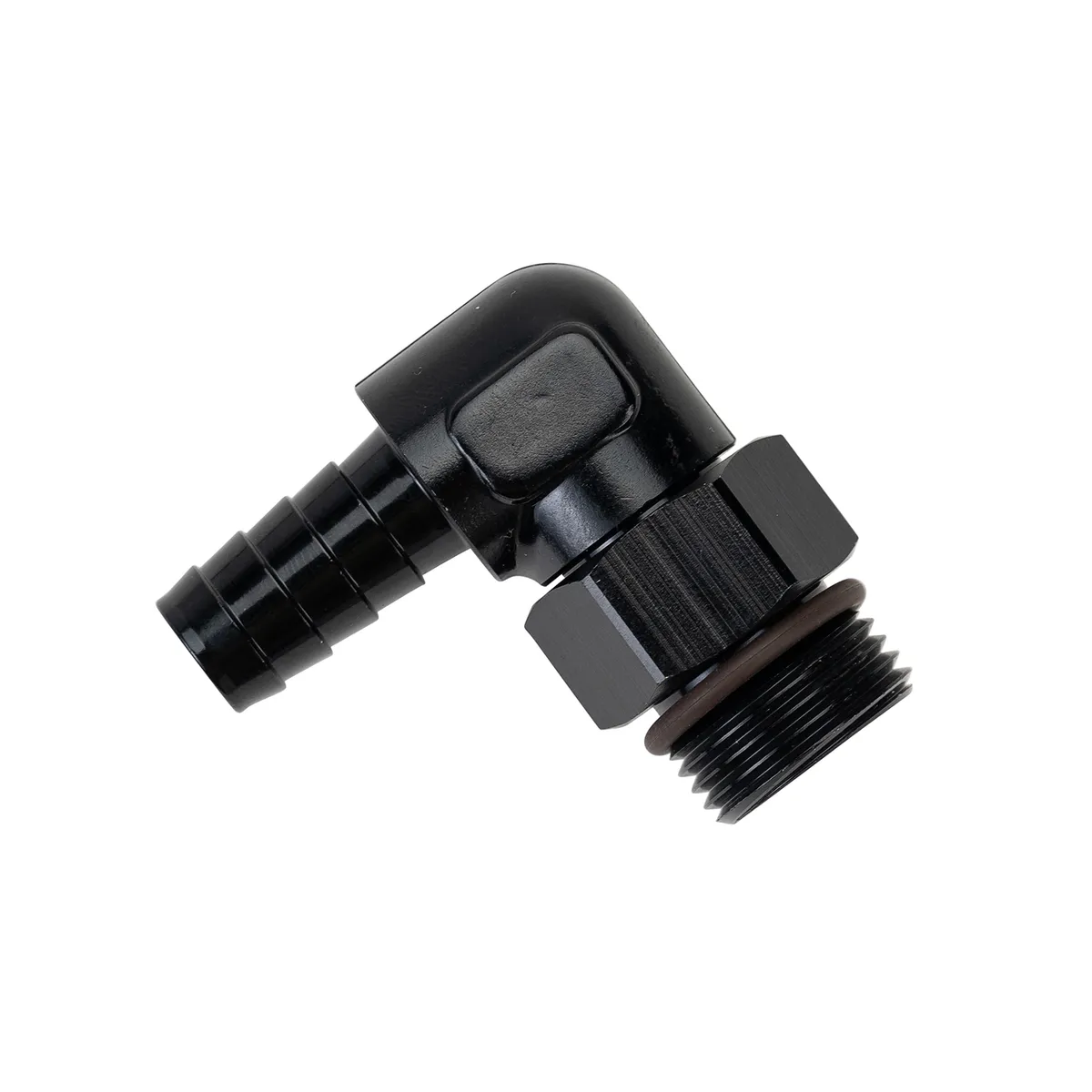 Aluminum Swivel Fitting 90° 7/8-14 UNF x 1/2 Barb product image