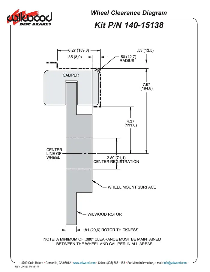Dynapro Radial-MC4 Rear Parking Brake Kit - 140-15138 product image