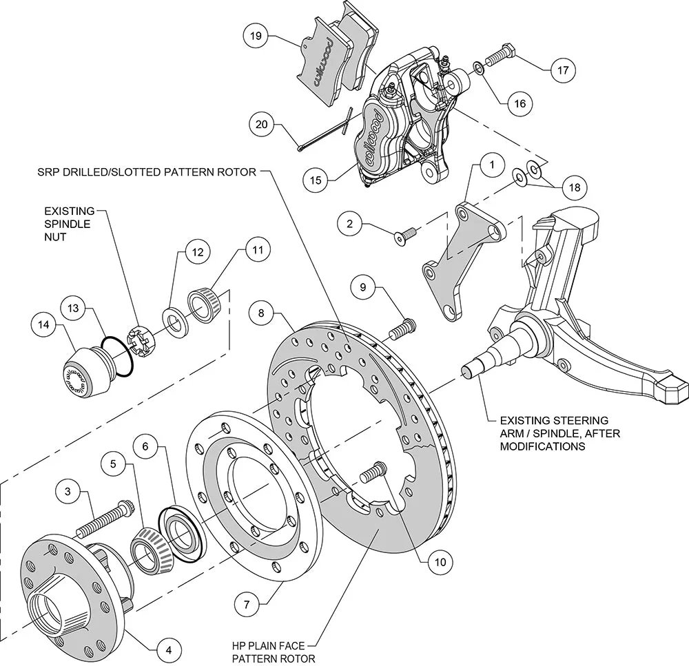 1978 - 2003 Buick, Chevrolet, GMC, Isuzu, Oldsmobile, Pontiac Forged Dynalite Big Brake Front Brake Kit (Hub) - 140-12297 product image