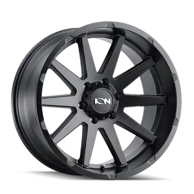 Ion Alloy Cast Aluminum Wheels 143 MB 17x9 Matte Black 6 On 139.7 Bolt Pattern -12 Offset ION Wheels