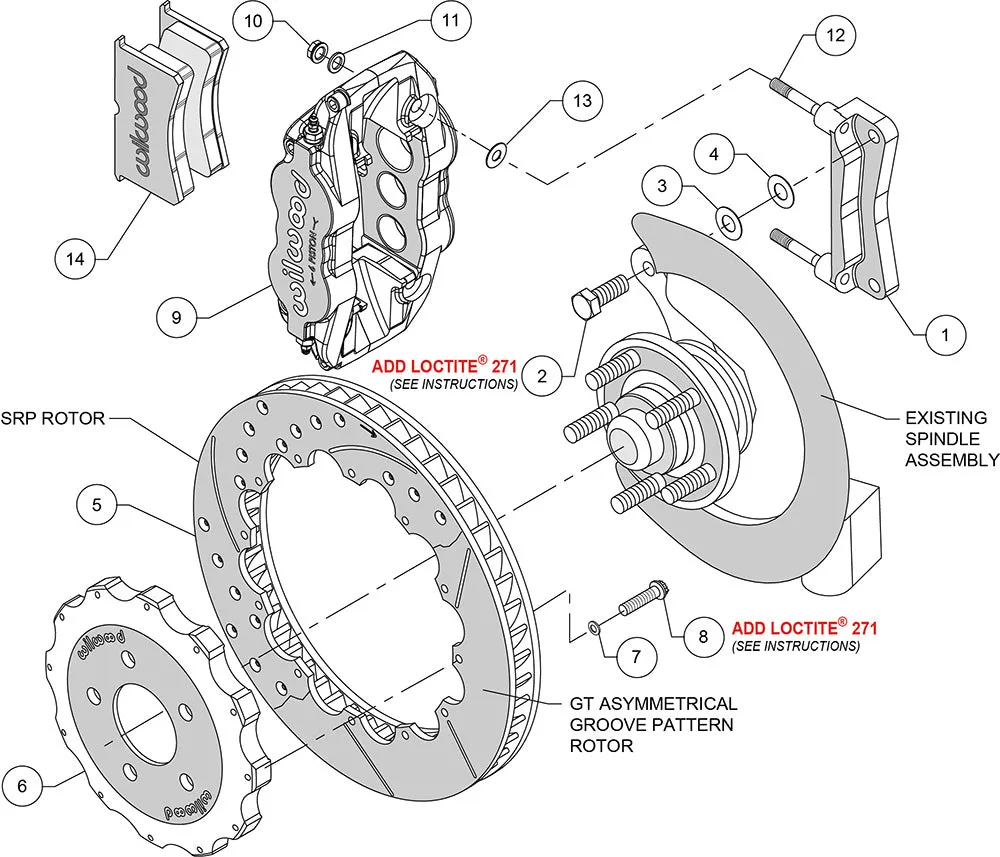 2005 - 2014 Ford Forged Narrow Superlite 6R Big Brake Front Brake Kit (Hat) - 140-9109 product image