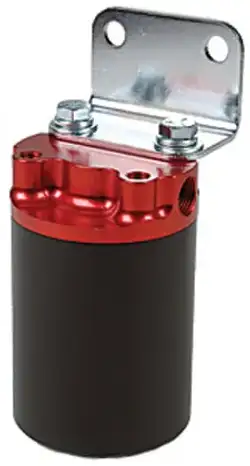 Aeromotive Fuel System 100 Micron Red/Black Canister Fuel Filter with Stainless Mesh Element