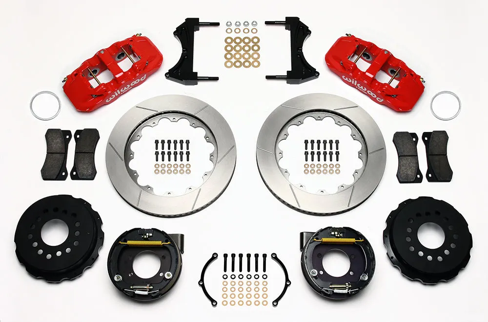 Wilwood AERO4 Rear P-Brake Kit 14.00in Drilled Ford 8.8 w2.5in Offset-5 Lug product image