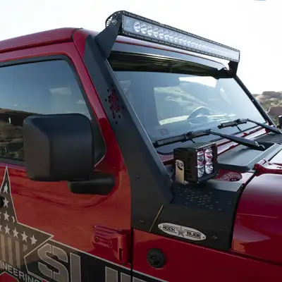 Rock-Slide Engineering Wrangler/Gladiator Lower Cowl LED Light Pod Brackets and Upper Bar Brackets Rock Slide Engineering