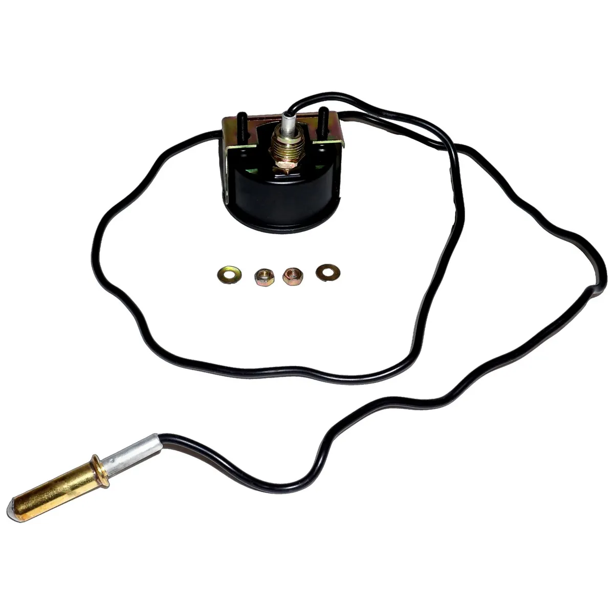 Black Temperature Gauge Reads From 100-220 Degrees Fahrenheit;includes Hardware;fits 2" Diameter Hole;features Black Face And Black Bezel product image