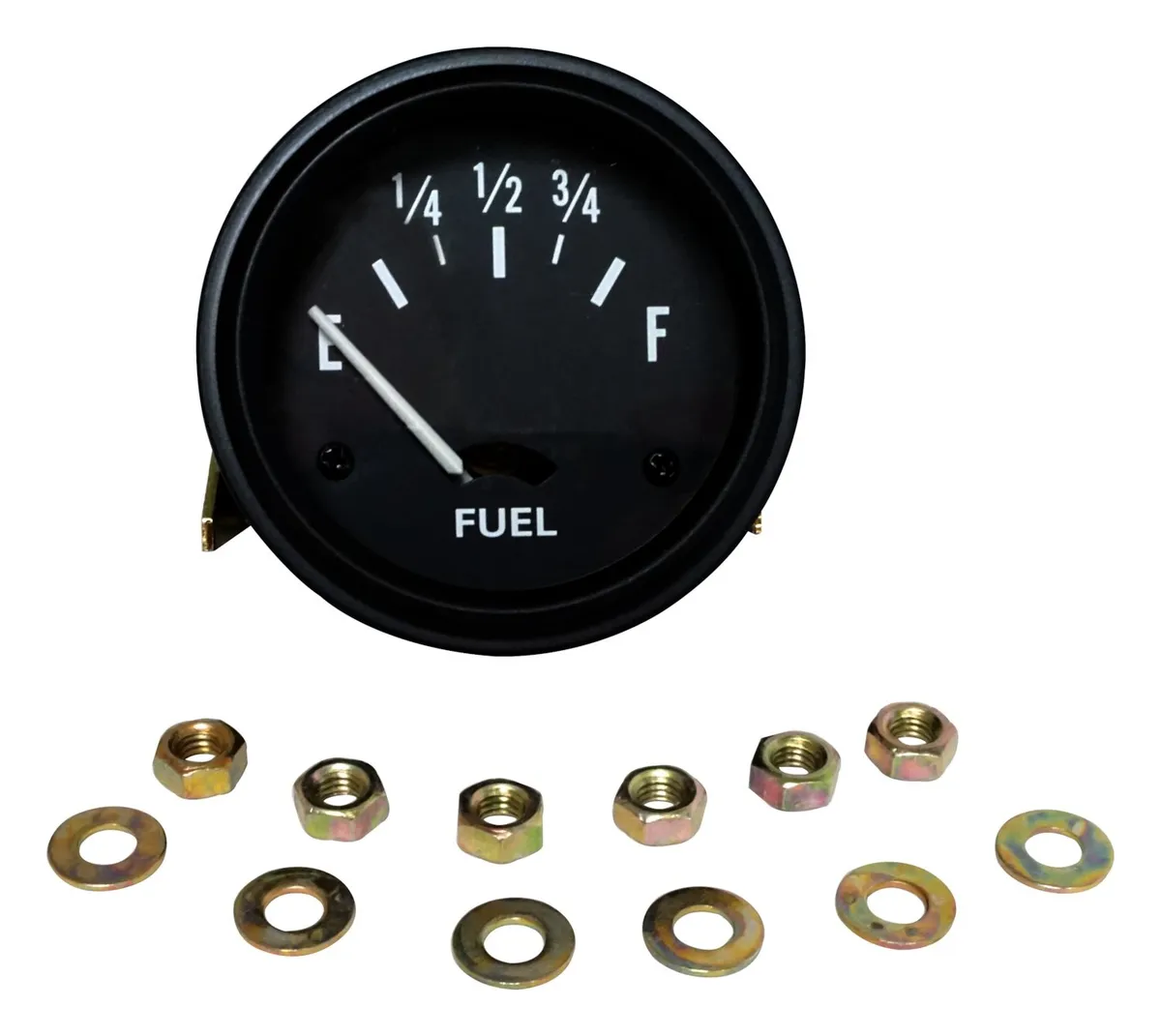Black Fuel Gauge 12-Volt Fuel Gauge;includes Hardware;fits 2" Diameter Hole;features Black Face And Black Bezel product image