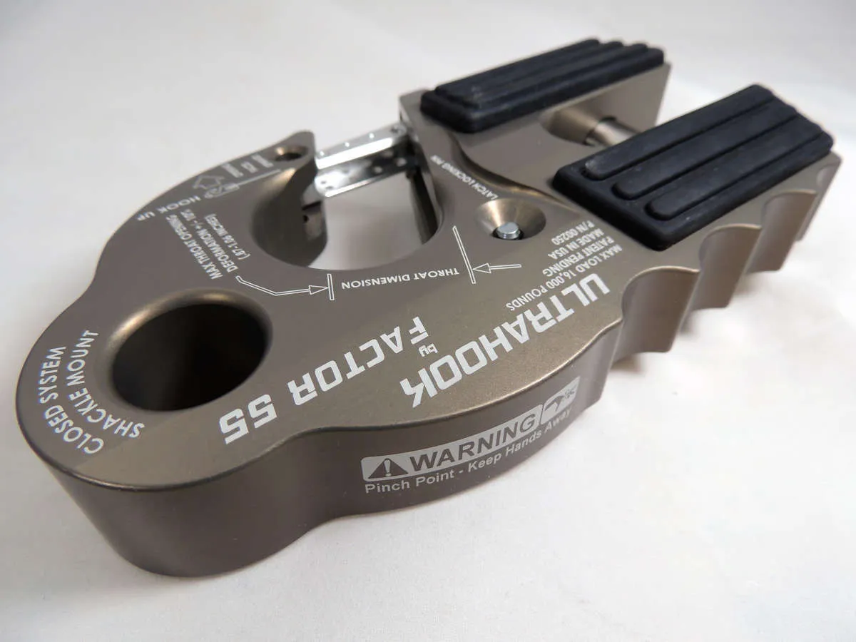 Factor 55 00250-06 Ultrahook Winch Hook With Shackle Mount -- Gray product image