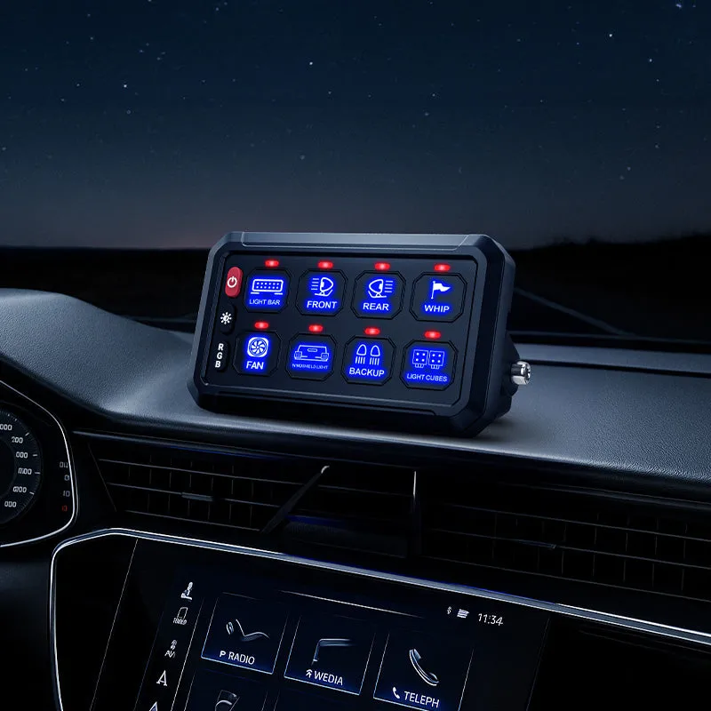 4 Control Modes Universal 8 Gang RGB Switch Panel for Off-Road & Jeep product image