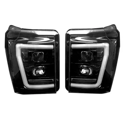 Recon Accessories Ford Superduty 11-16 F250f350f450f550 Projector Headlights w Ultra High Power Smooth White Oled DRL And High Power a