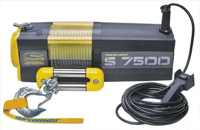 Superwinch S7500 7500lb 12V DC Trailer Winch with Steel Wire Rope Yellow - 1475200