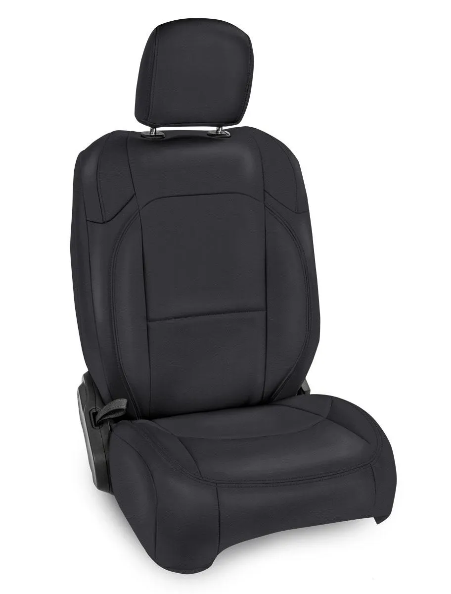 Front Seat Covers For 18-24 Jeep Wrangler JL 2 Door with Pocket Back Pair All Black PRP Seats product image