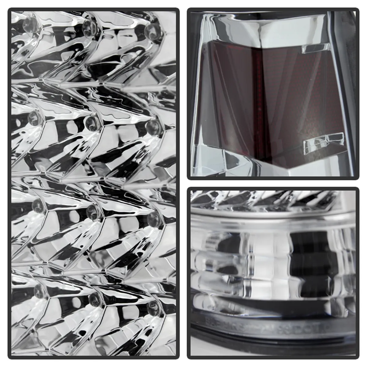 XTune LED Tail Lights; Chrome Housing; Clear Lens; product image