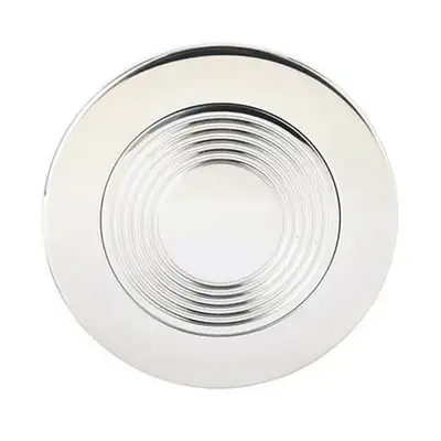 Lokar Horn Button; Fits w/Mark 10 Wheel Steering; Billet Aluminum; Single Contact; Full Cover Groovy; Polished;