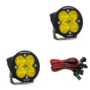 Baja Designs Baja Designs Squadron-R Sport Black LED Auxiliary Light Pod Pair, Wide Cornering - Amber