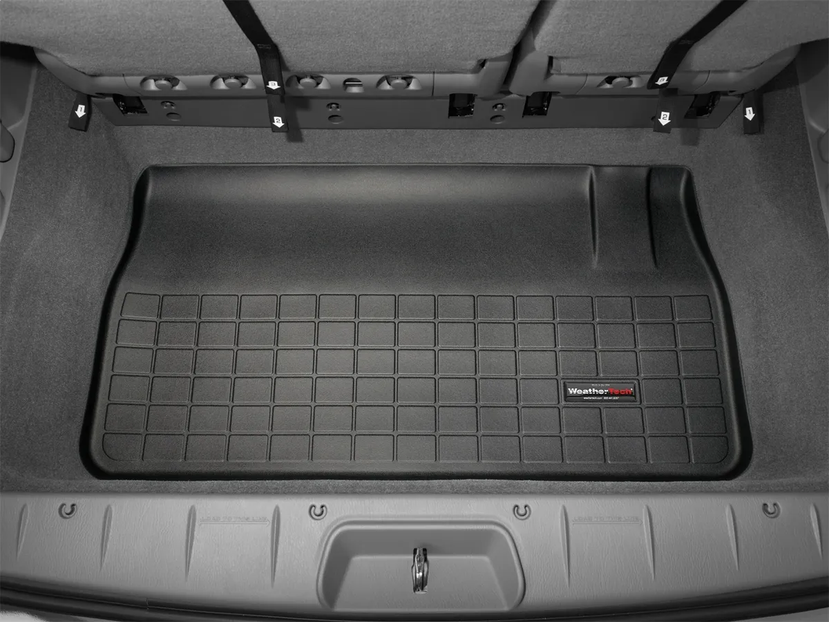 2005 + Chrysler Town and Country Long Wheel Base Black Cargo Liners Behind 3rd seat w/ Stow N Go seats / 2005 + Dodge Grand Caravan Black Cargo Liners Behind 3rd seat w/ Stow N Go seats product image