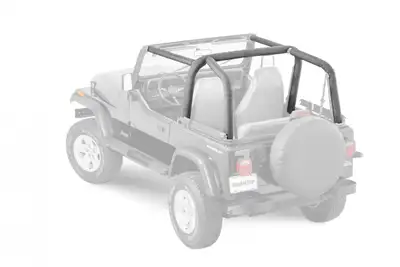MasterTop Jeep YJ Sport Bar Covers For 92-95 Jeep Wrangler YJ Black Denim MasterTop