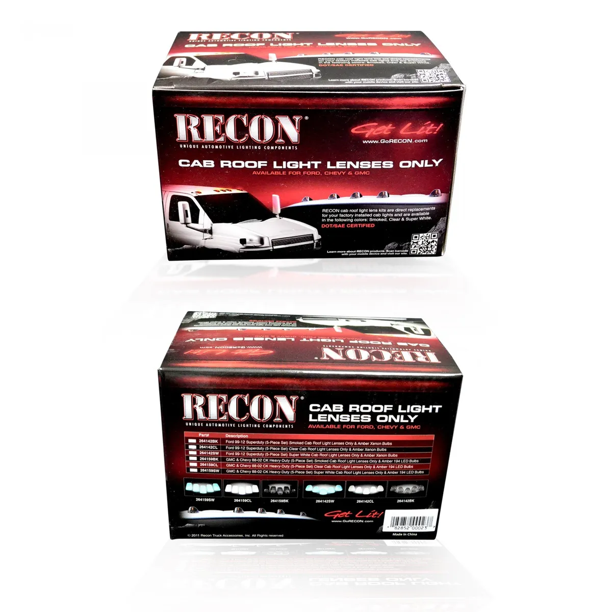 Ford Super Duty 99-16 5 Piece Cab Lights Amber Xenon Bulbs with Clear Lens - (Attn: This cab light kit replaces OEM factory installed Ford 99-16 cab roof light lenses) product image